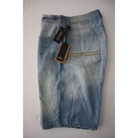 Buffalo David Bitton Men’s Sz 34 Light Blue Evan-X Denim Jean Shorts - Picture 7 of 8